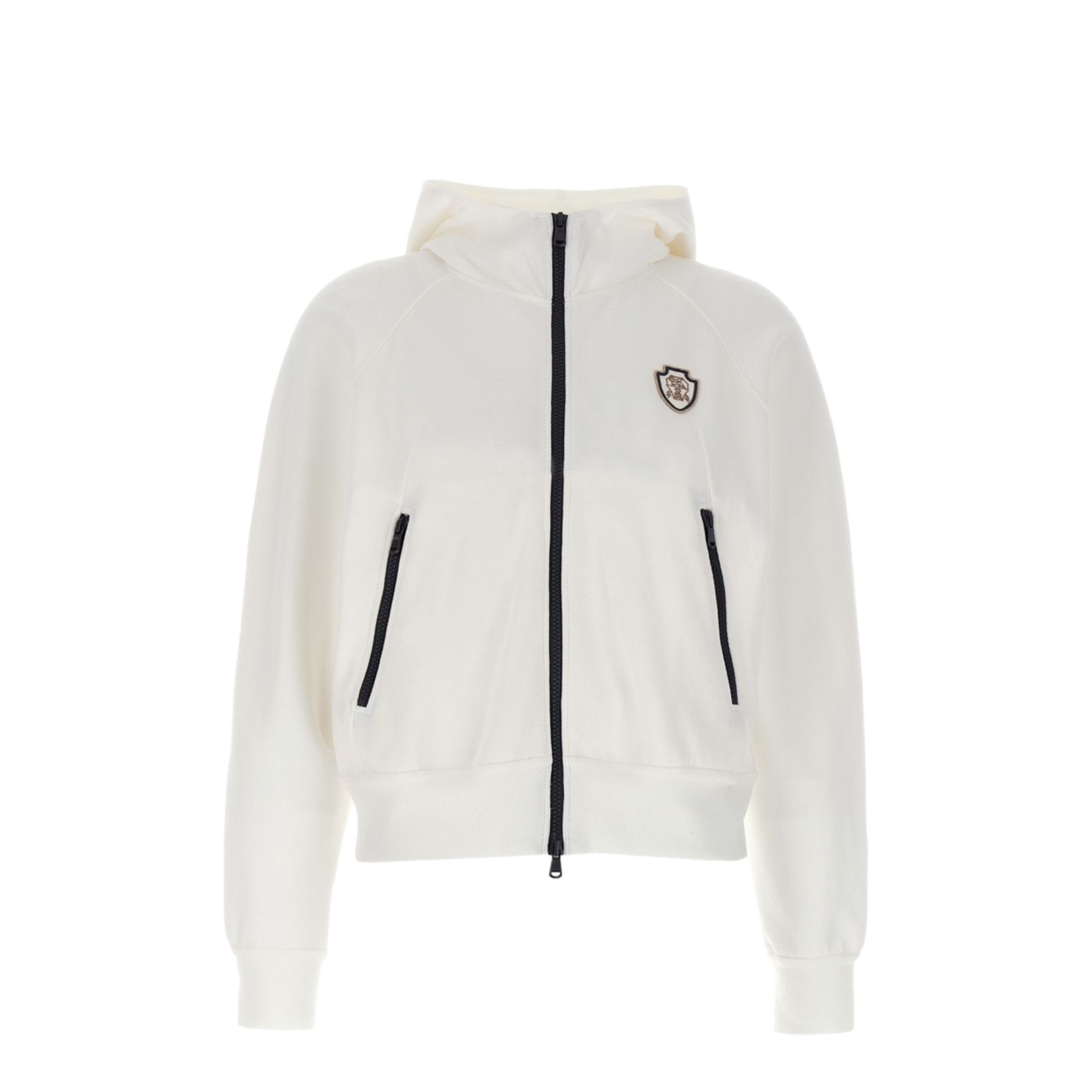Techno Cotton Piqué Hooded Sweatshirt with Logo