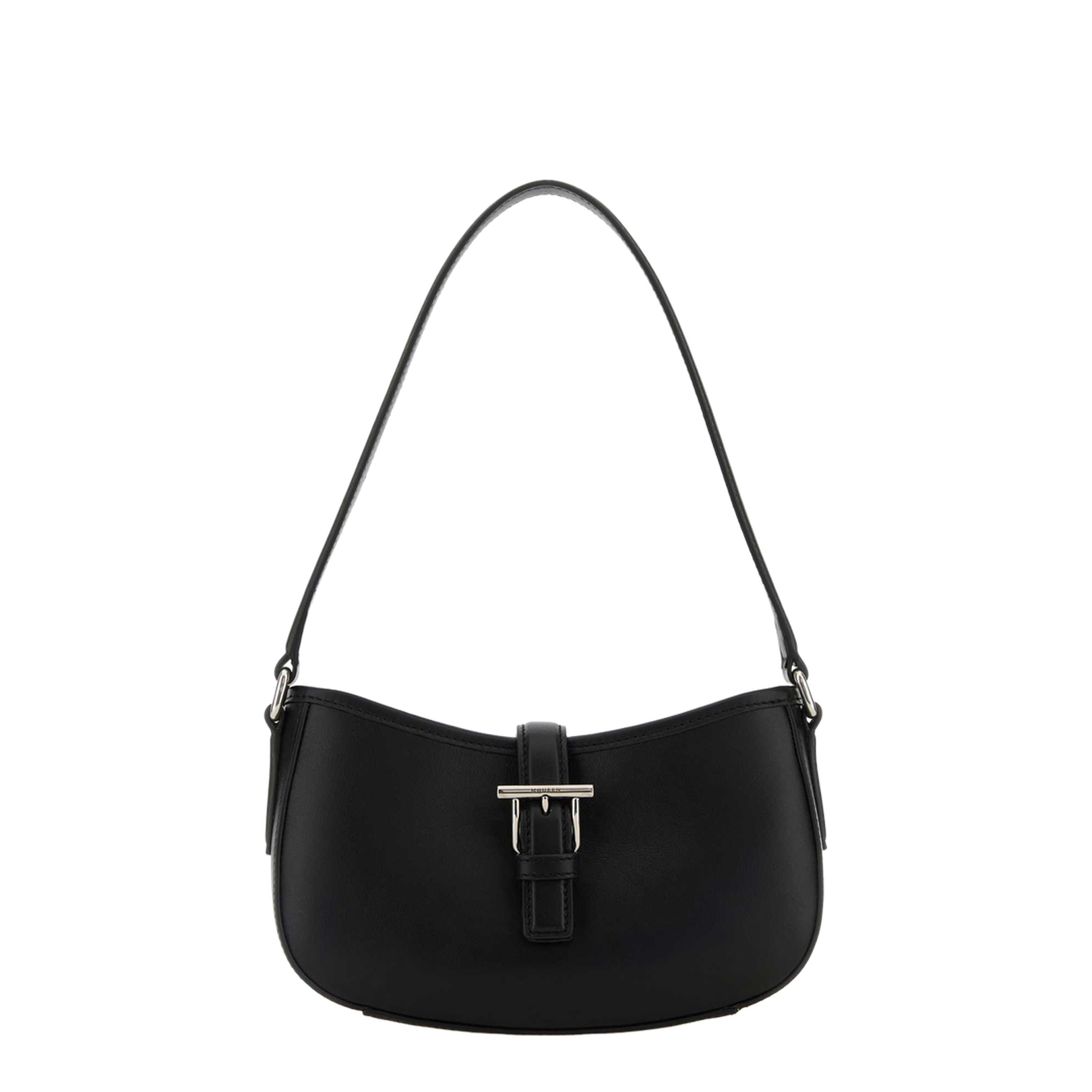 Black leather mini shoulder bag
