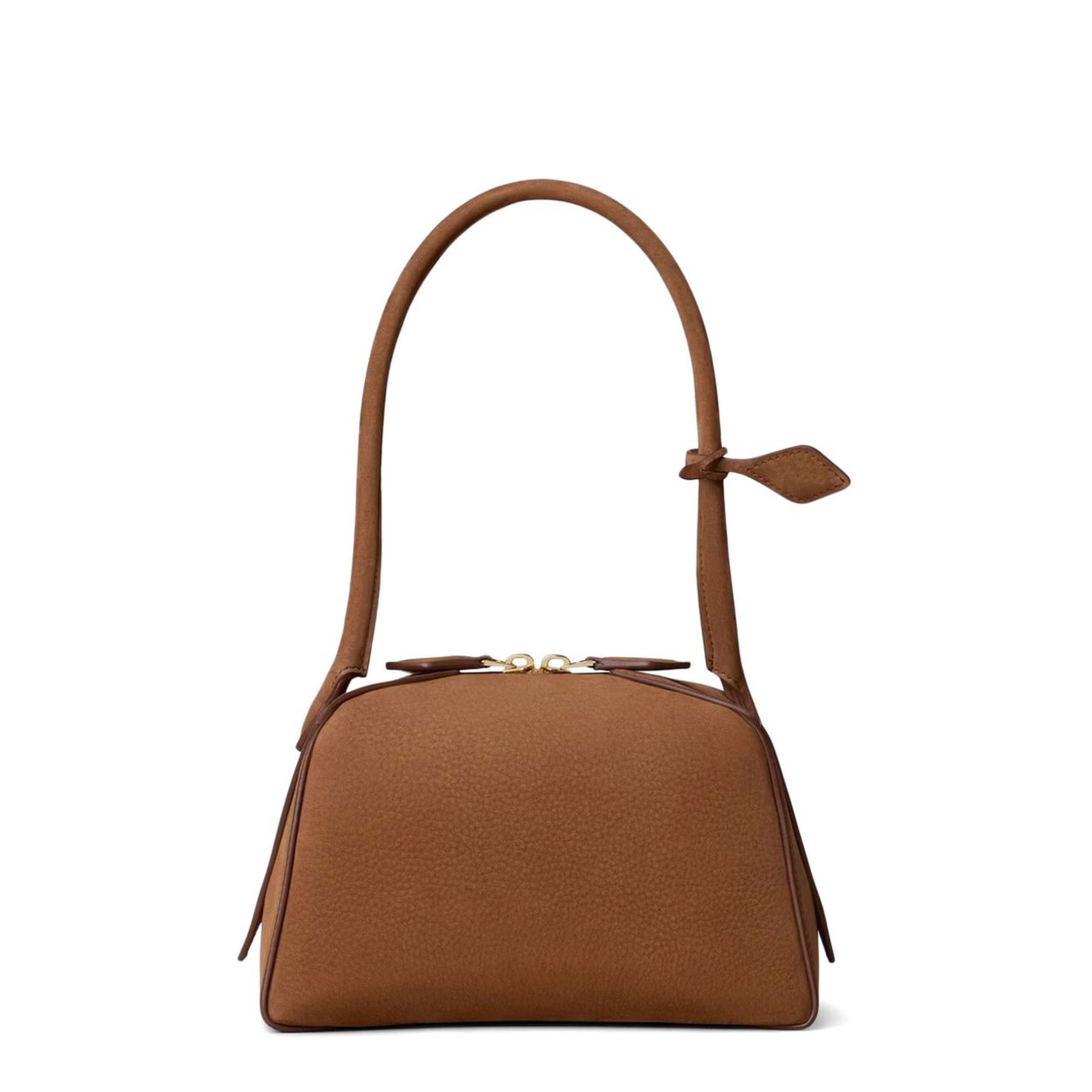 Le Bouledogue Small Nubuck Shoulder Bag - Terre d’Ombre Marron