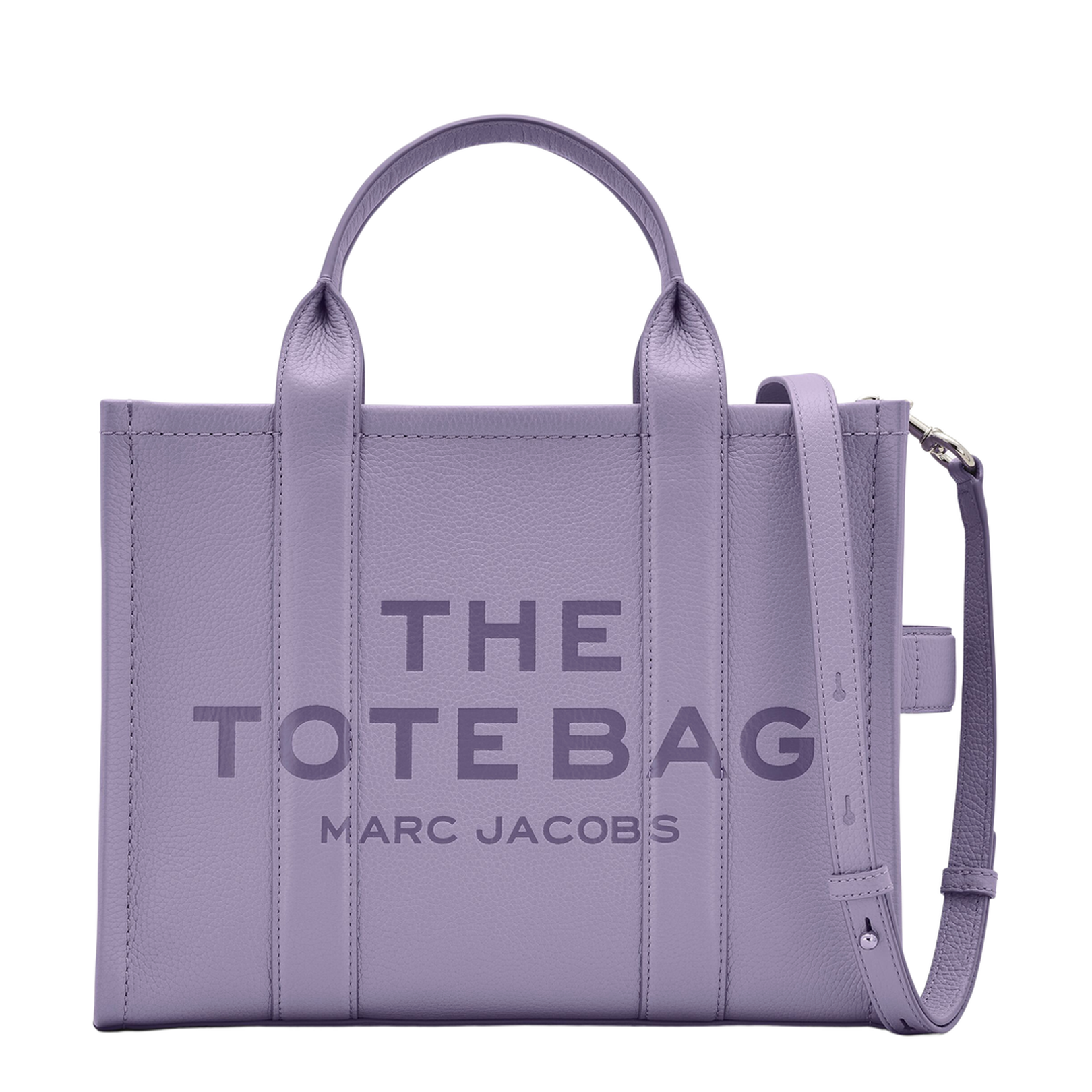 Grained Leather Tote Bag in Lilac