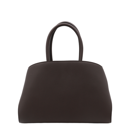 Hug Medium Hammered Calfskin Top Handle Bag - Testa Di Moro / Burnt Ocher