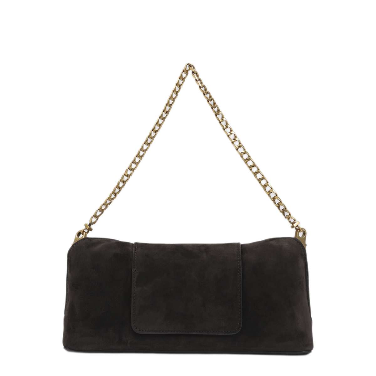 Vivian Small Suede Leather Clutch - Brown