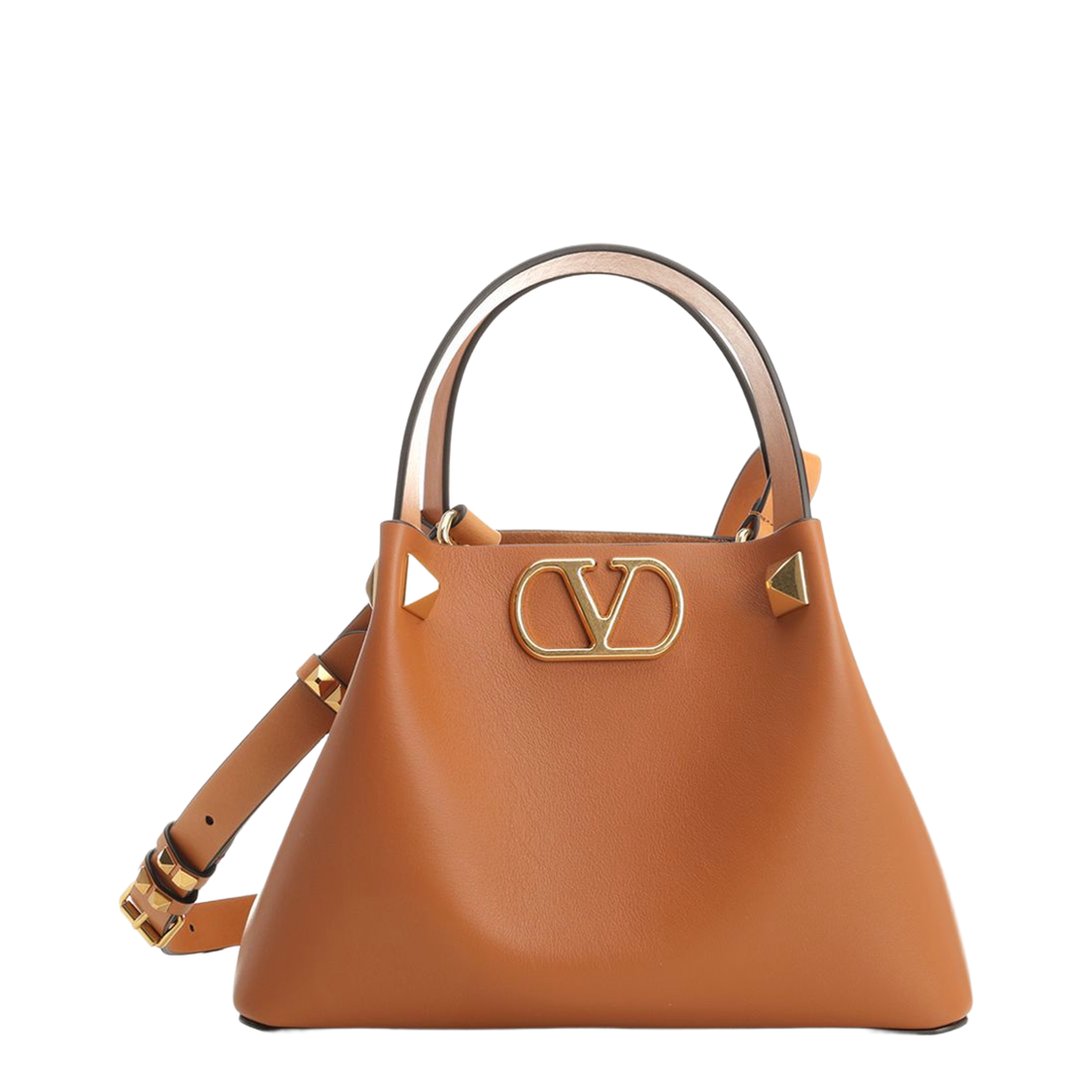 VLogo Small Leather Handbag - Brown