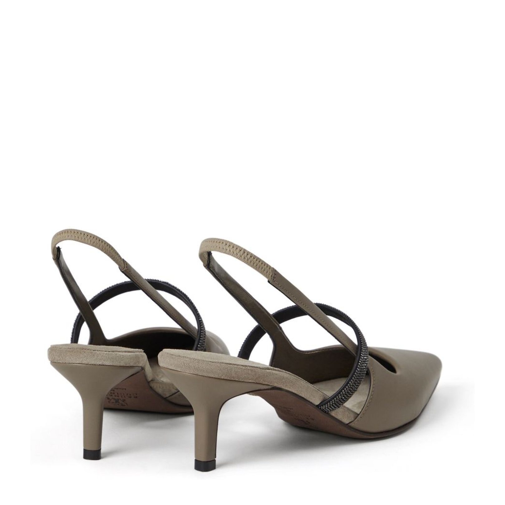 Nappa Leather City Heels with Shiny Strap