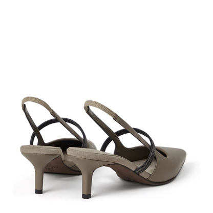 Nappa Leather City Heels with Shiny Strap