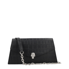 Skull Mini Calf Leather Shoulder Bags - Black