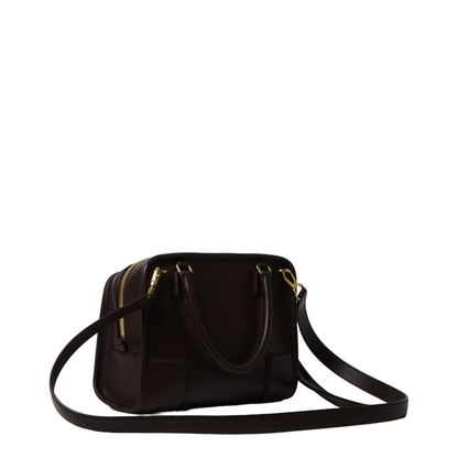 Amazona Small Calfskin Handbag - Dark Chestnut
