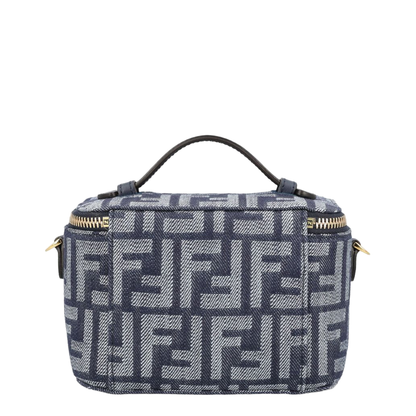 Vanity Mini Denim-Effect FF Jacquard Mini Bag - Dark Blue