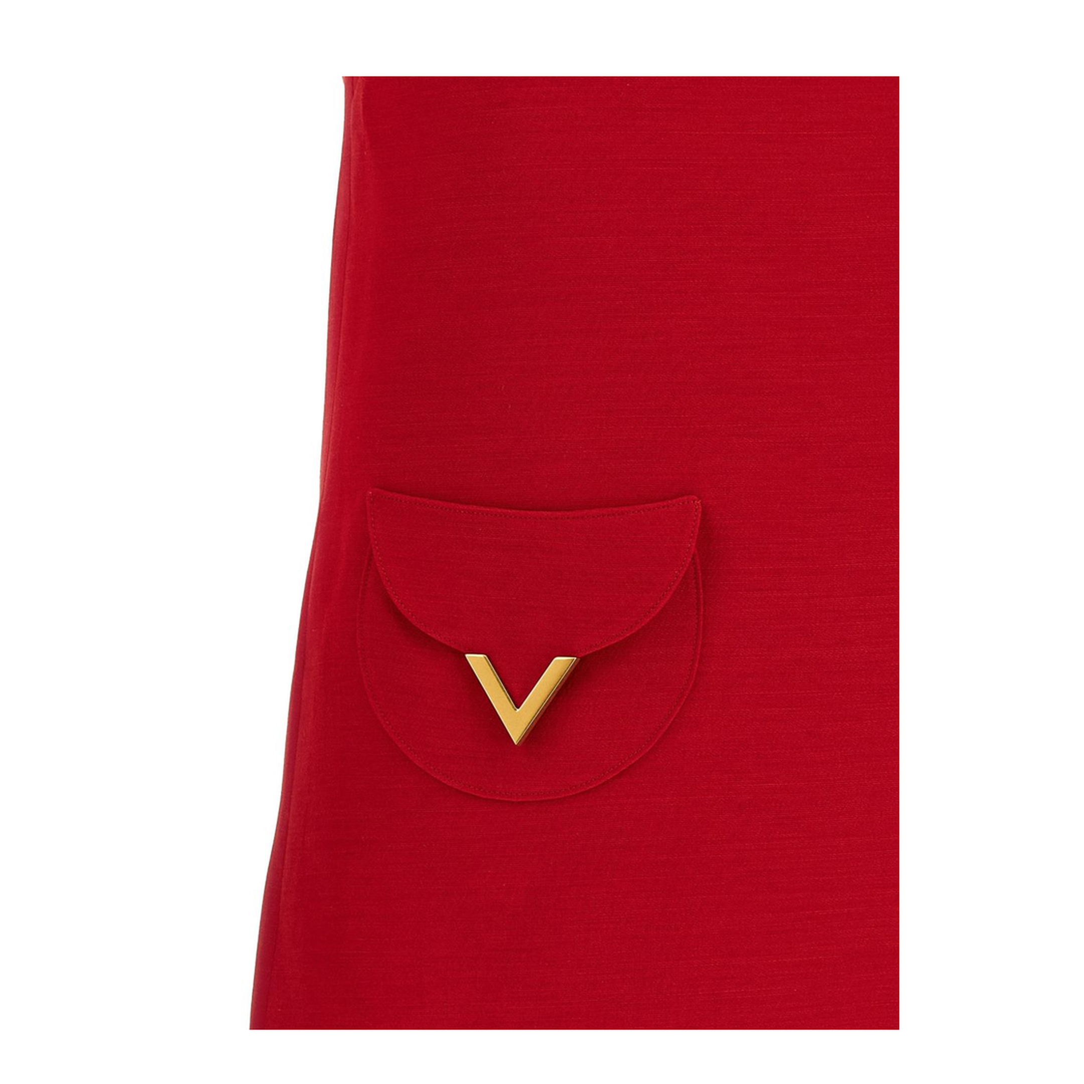 VLogo Wool and Silk Mini Dress - Red