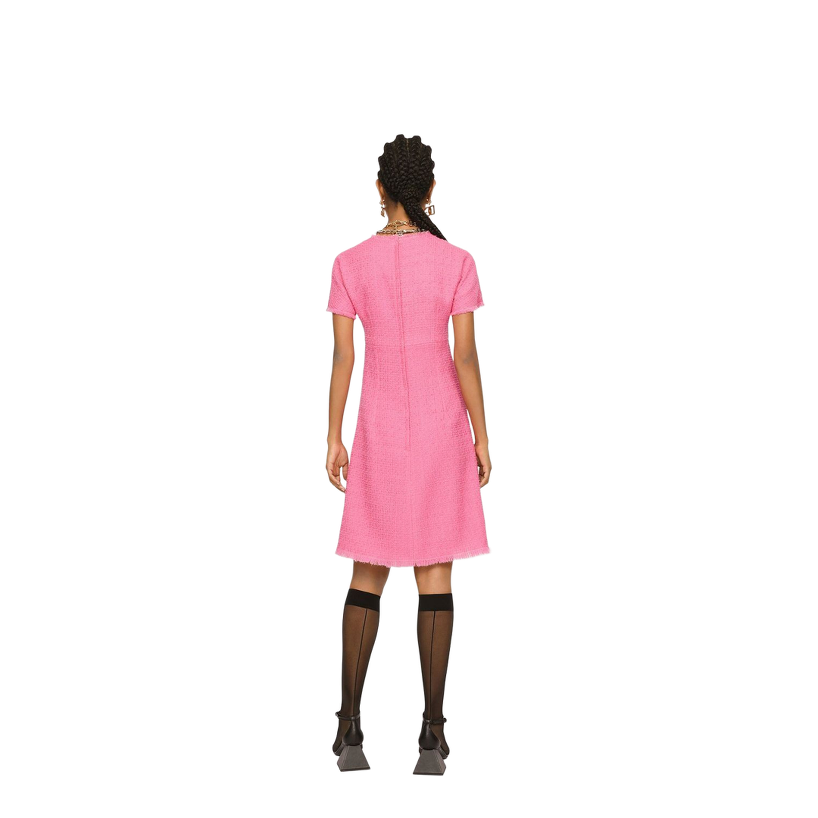 Raschel Tweed Calf-Length Dress