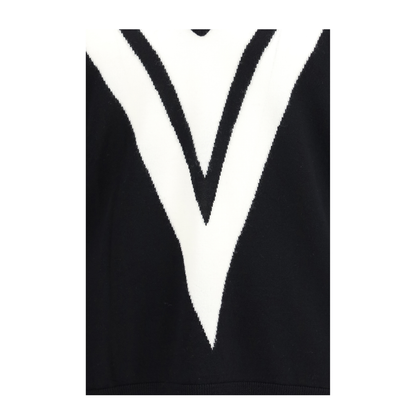MAYFEYR - Valentino - Sweater In Virgin Wool With Intarsia V Detail - 8V0KC38LBG9