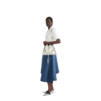 Voyou Small Calfskin Bucket Bag - Ivory