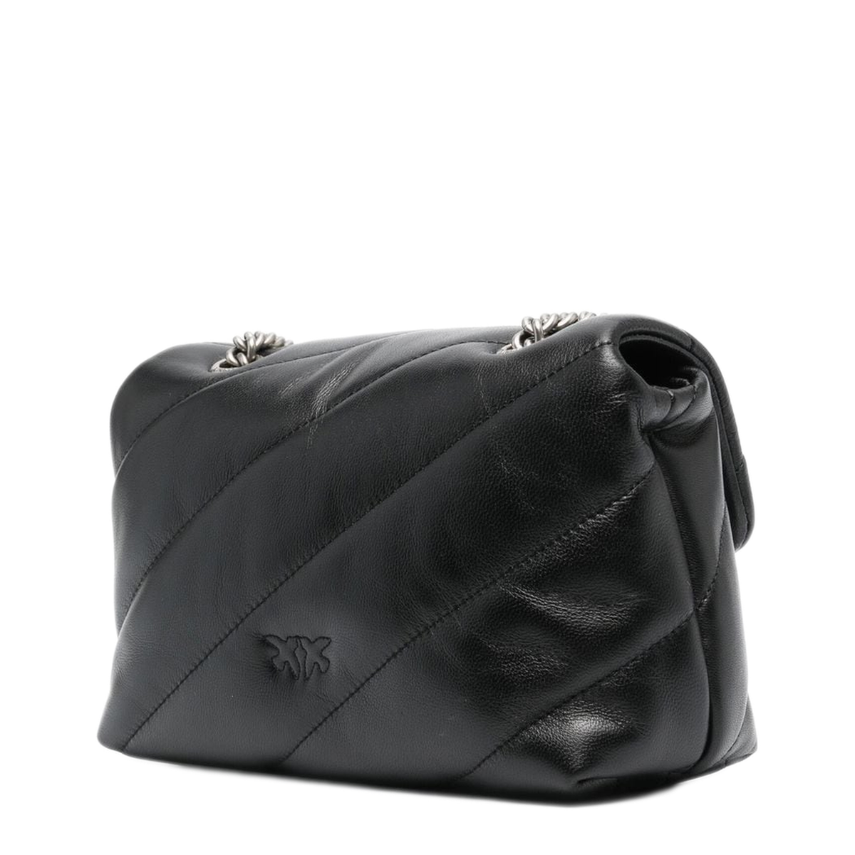 Love Bag Puff Maxi Quilt Small Lambskin Crossbody - Black