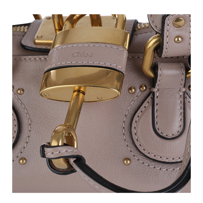 Paddington Small Grained Leather Shoulder Bag - Earthy Pink