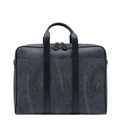 Coated Canvas Briefcase - Black