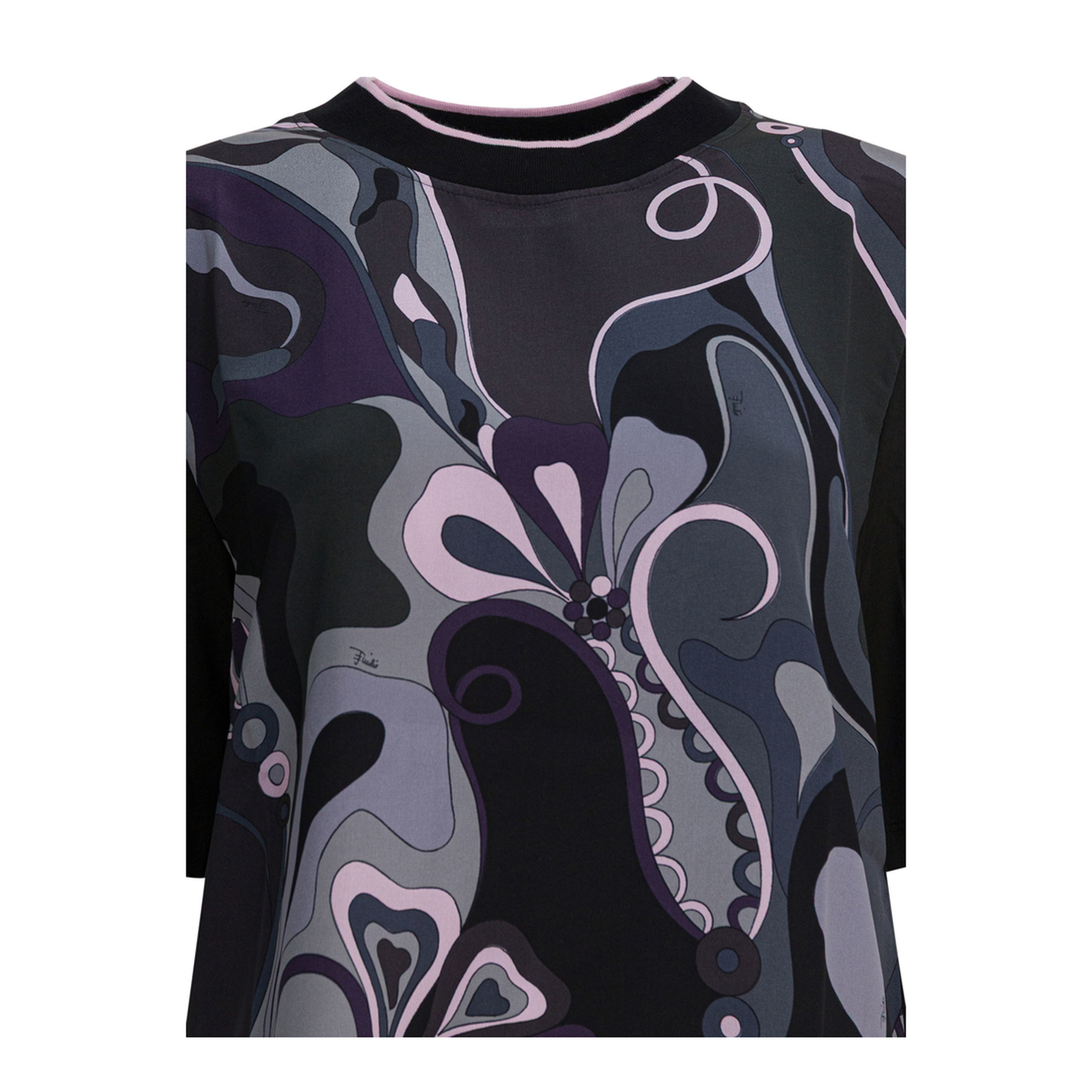 MAYFEYR - Pucci - Cotton Silk Crewneck T Shirt With Print - 5UTP005U983999