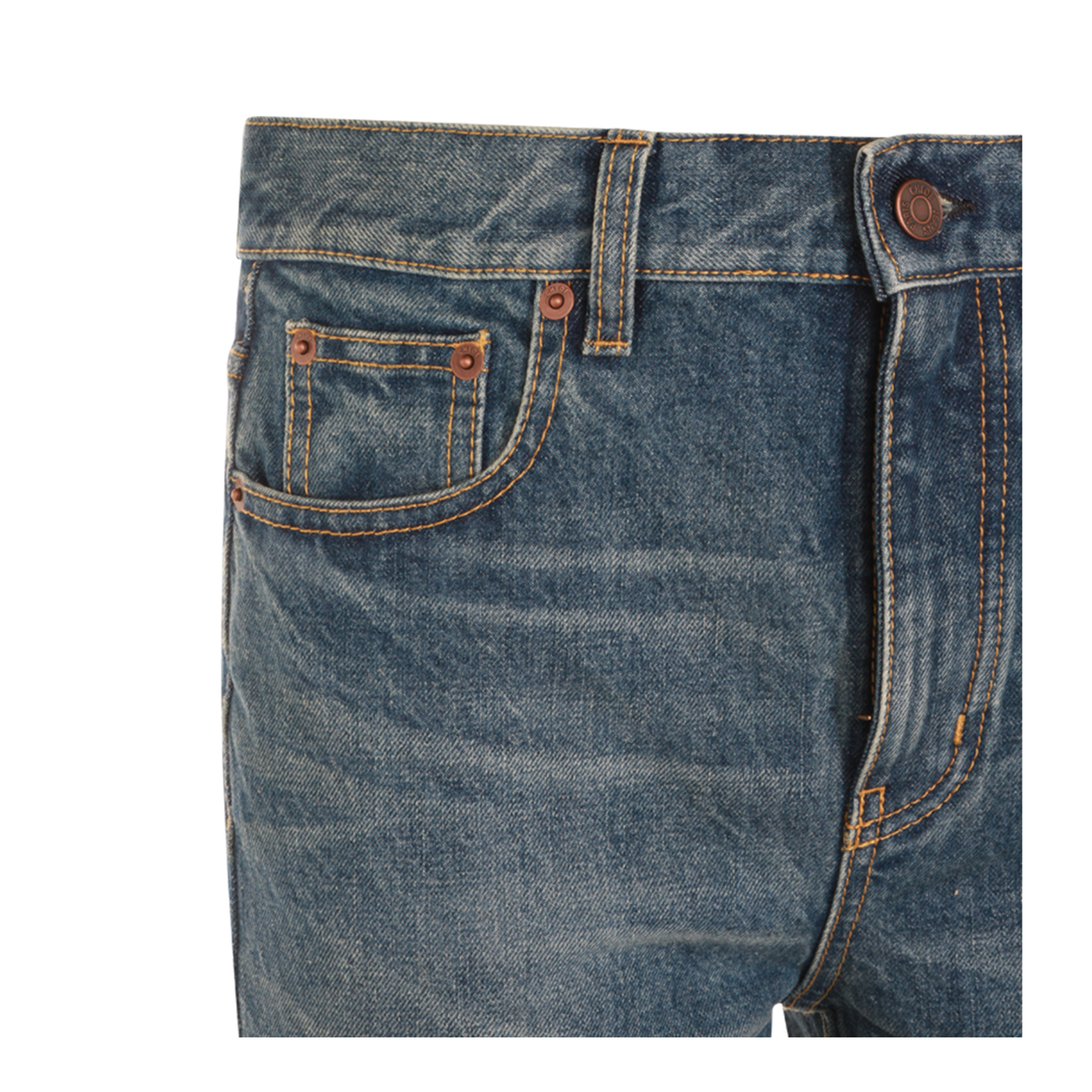 Straight-leg denim jeans