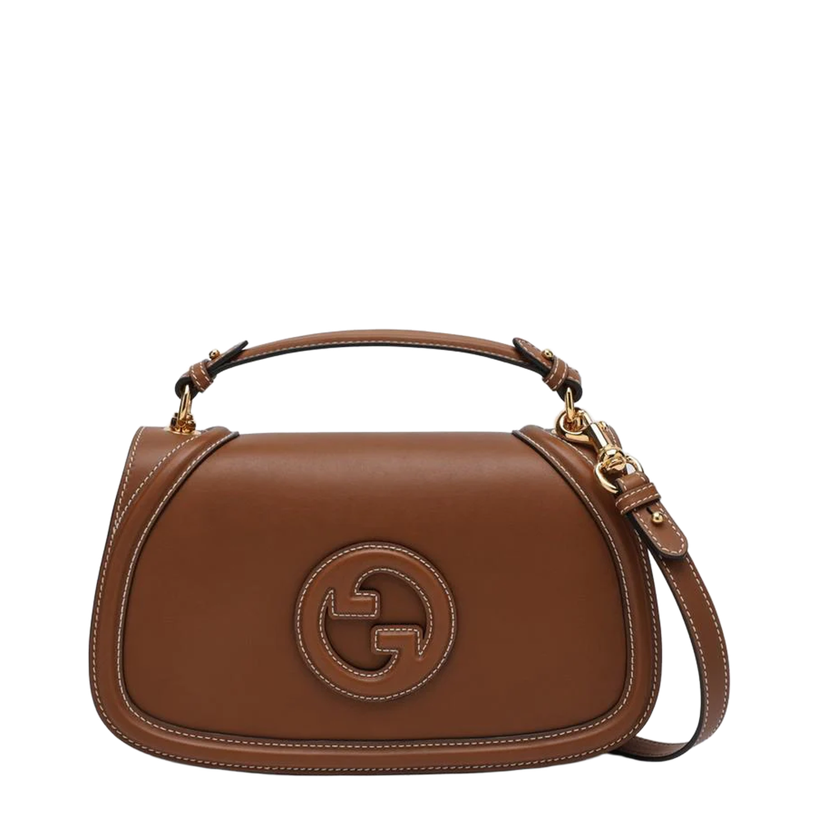 Blondie Large Top Handle Bag in Brown Leather
