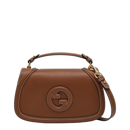 Blondie Large Top Handle Bag in Brown Leather