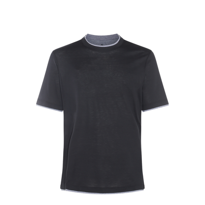 Layered-Effect Silk-Cotton T-Shirt