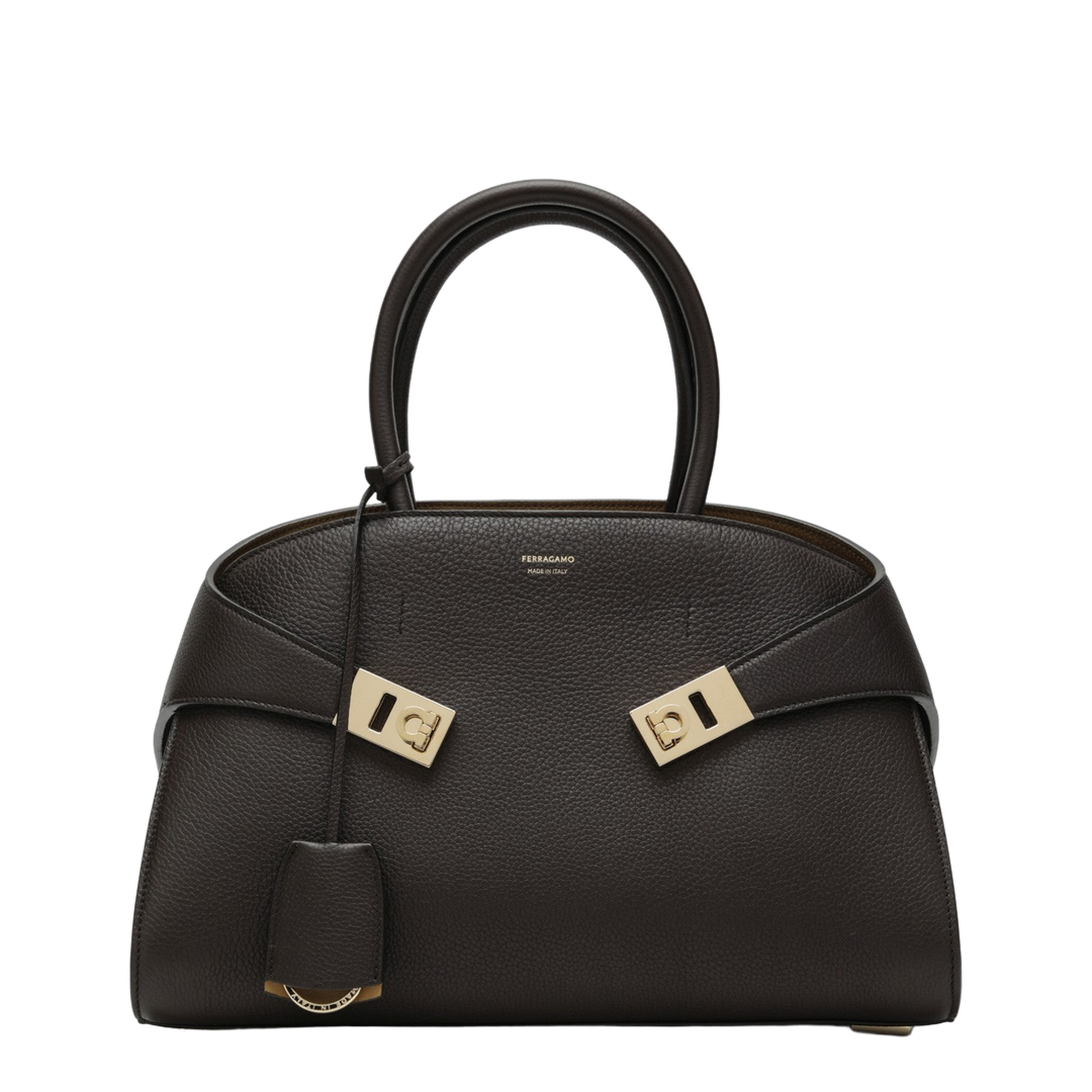 Hug M Handbag in Brown/Ochre Leather