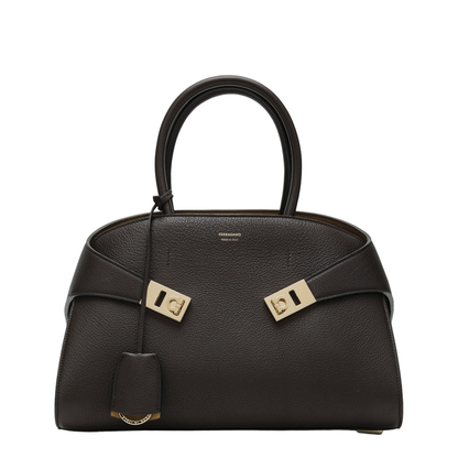 Hug M Handbag in Brown/Ochre Leather