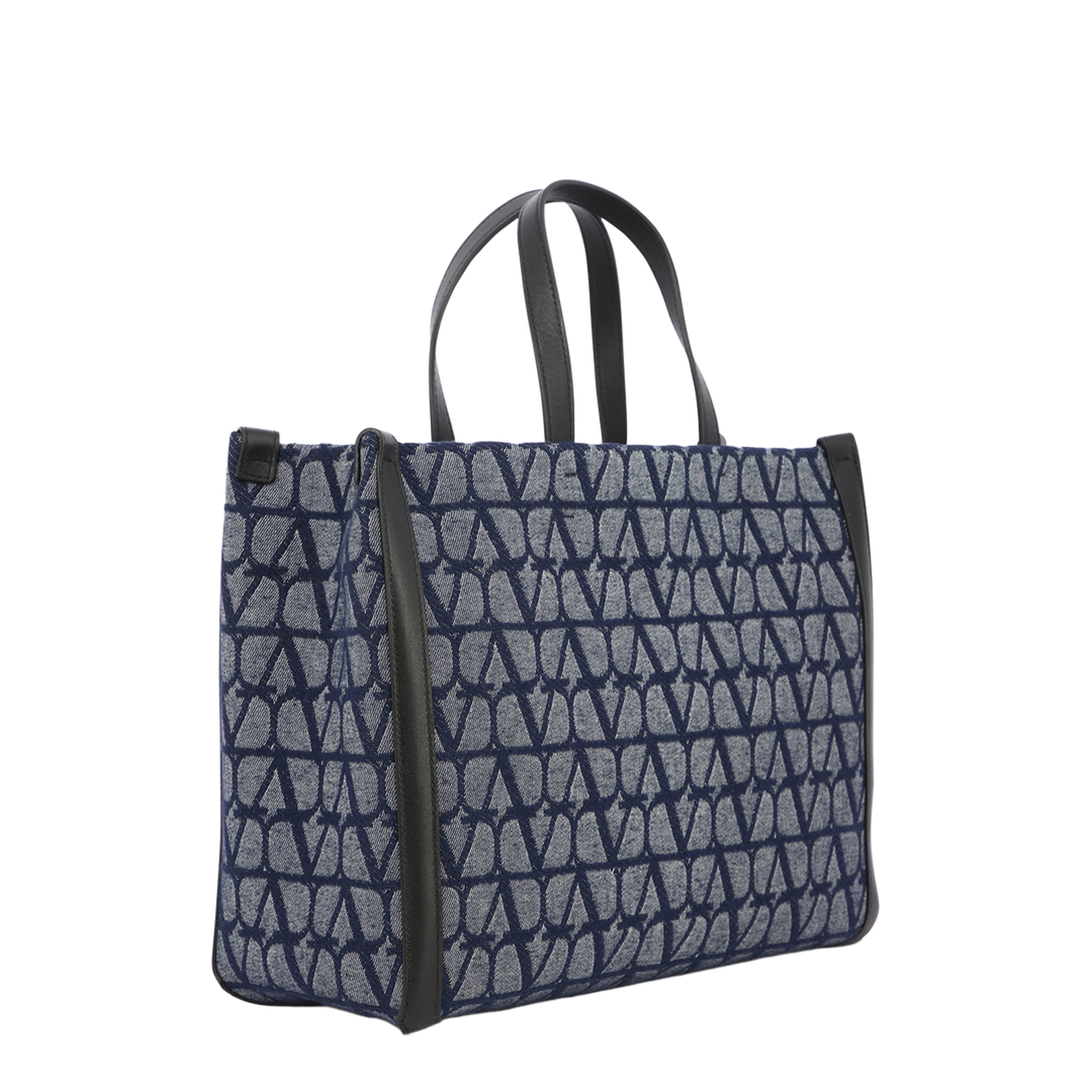Steel Blue Tote Bag with Toile Iconographe Motif