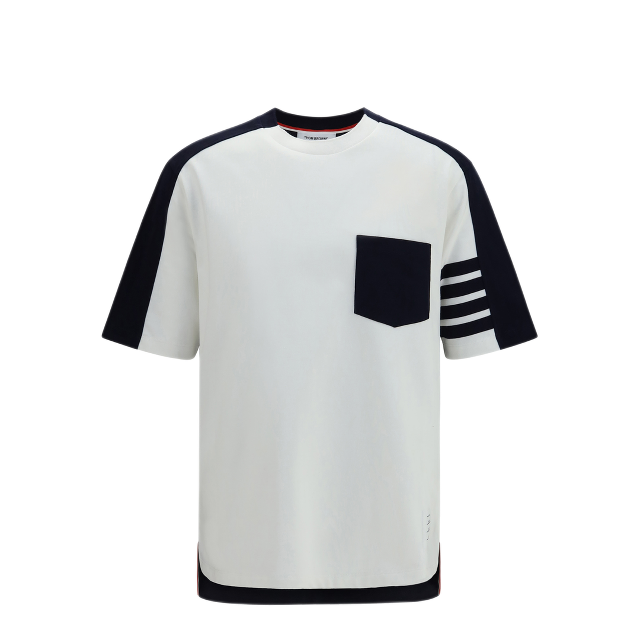MAYFEYR - Thom Browne - Colorblock T Shirt With 4 Bar Detail - MJS312AJ0320100