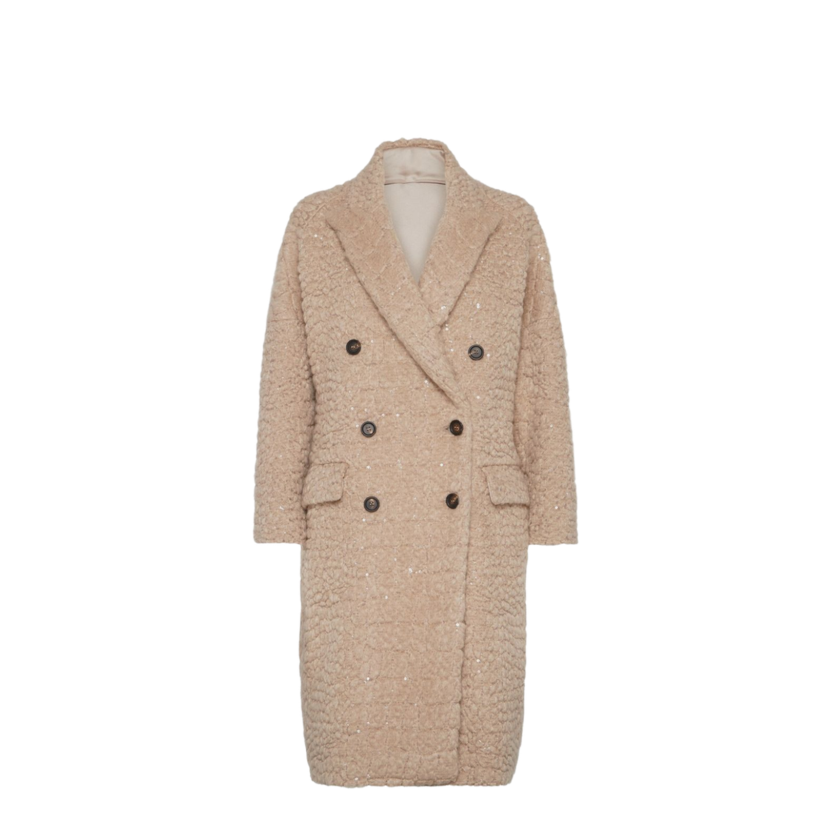 Coat with Dazzling Croc Motif in Camel