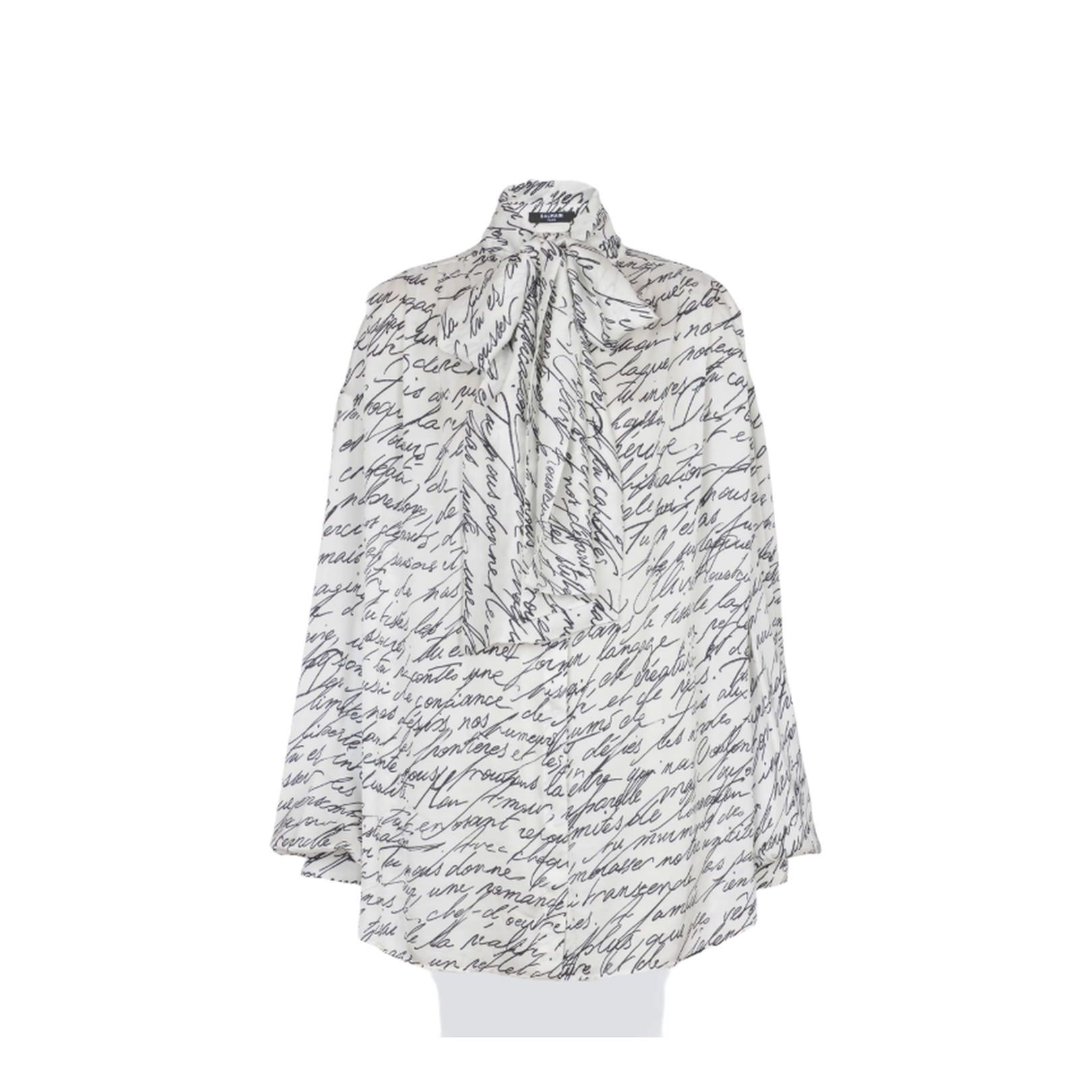 Shirt with Decorative Tie at the Neckline