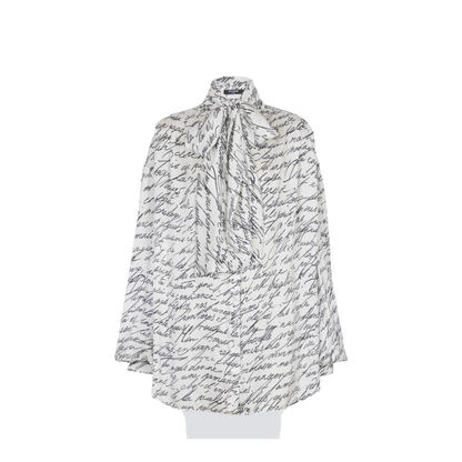 Shirt with Decorative Tie at the Neckline