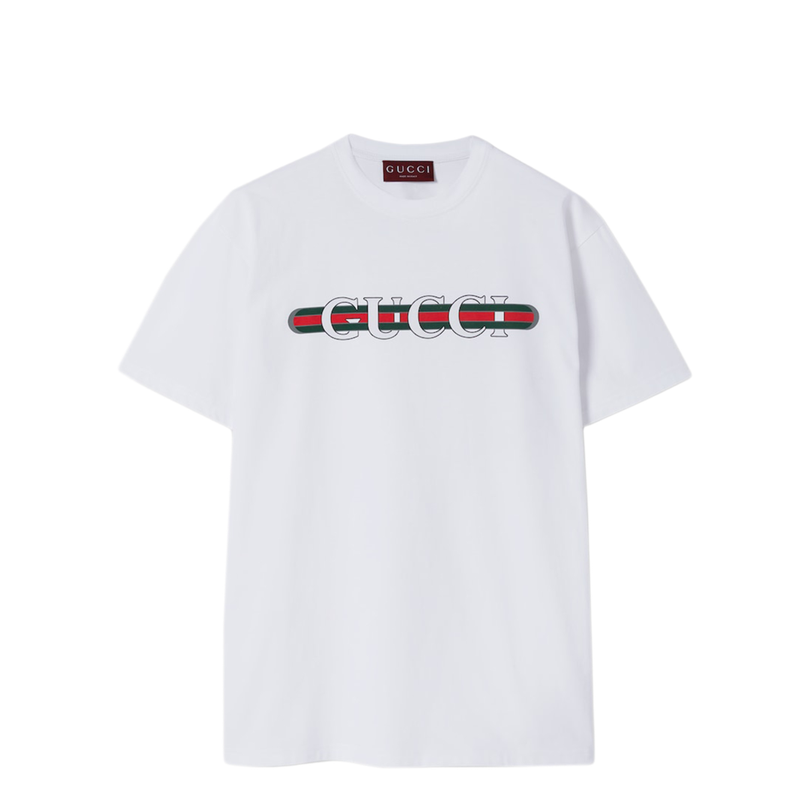 Printed Cotton Jersey T-Shirt in White