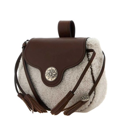 Sand Shearling Crossbody Bag