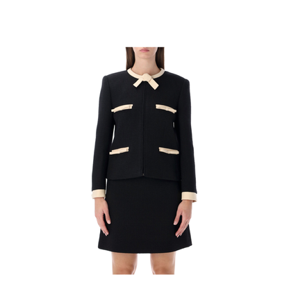 Tweed Jacket Multi Ribbon Black
