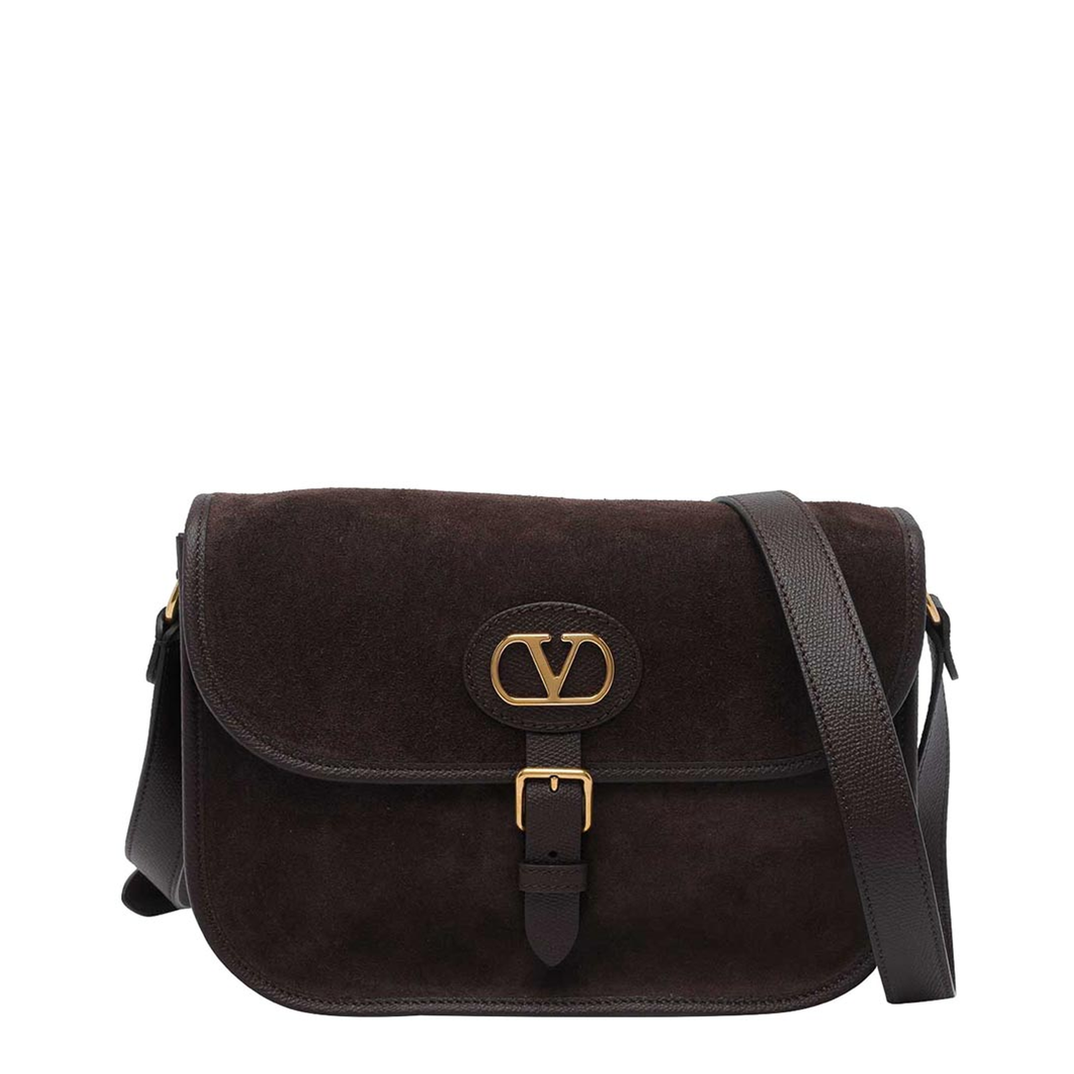 Dark Brown Suede Antibes Crossbody Bag