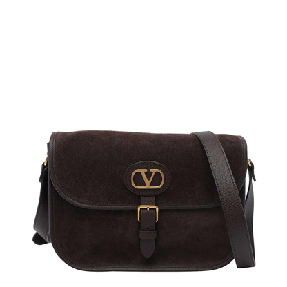 Dark Brown Suede Antibes Crossbody Bag