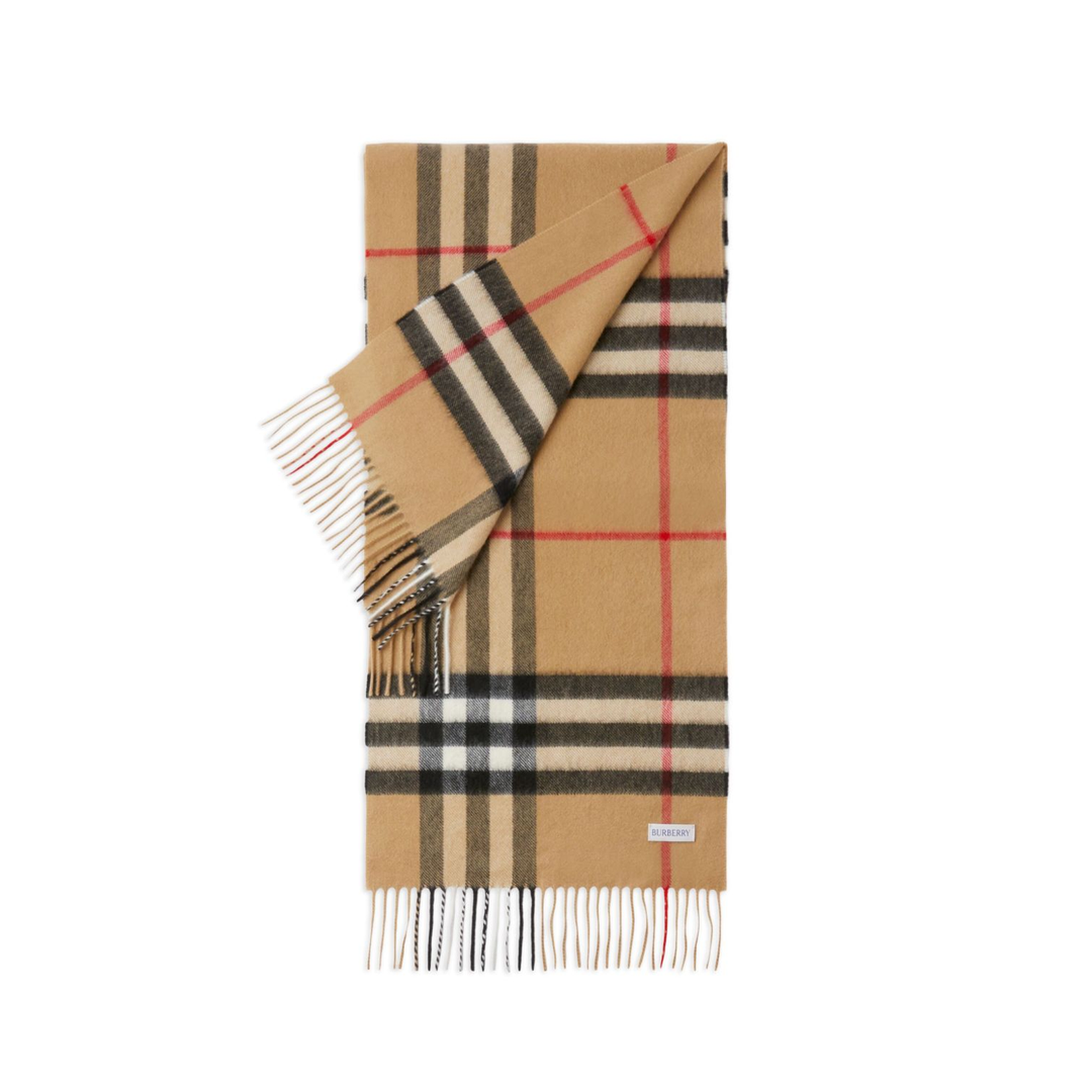 Giant Check Cashmere Scarf - Beige