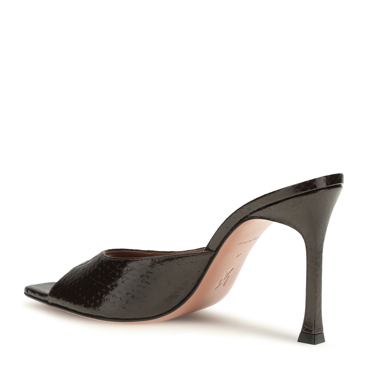 MAYFEYR - Amina Muaddi - Alexa Croc Effect Sandals - 18S366585ALESHINYCOFFE