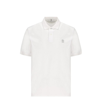 White Cotton Polo Shirt