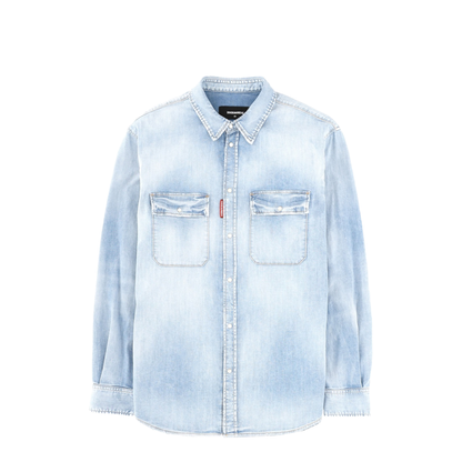 Light Blue Washed Denim Shirt