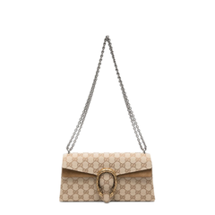 Dionysus Medium Coated Canvas Shoulder Bag - Sand and brown GG canvas