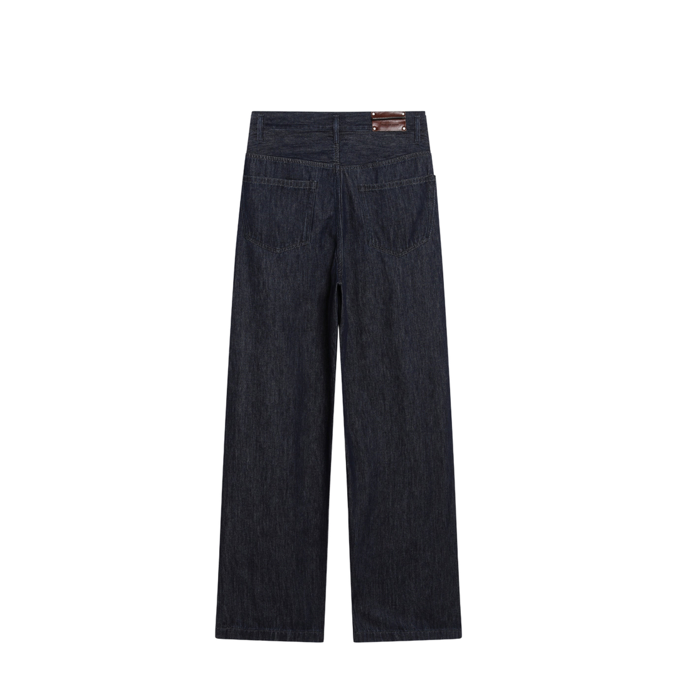 Wide-Leg Indigo Blue Jeans
