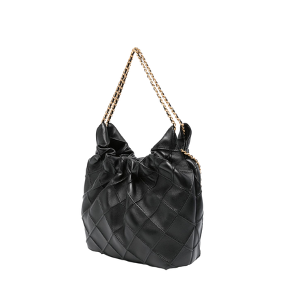 Fleming Mini Leather Hobo Bag - Black