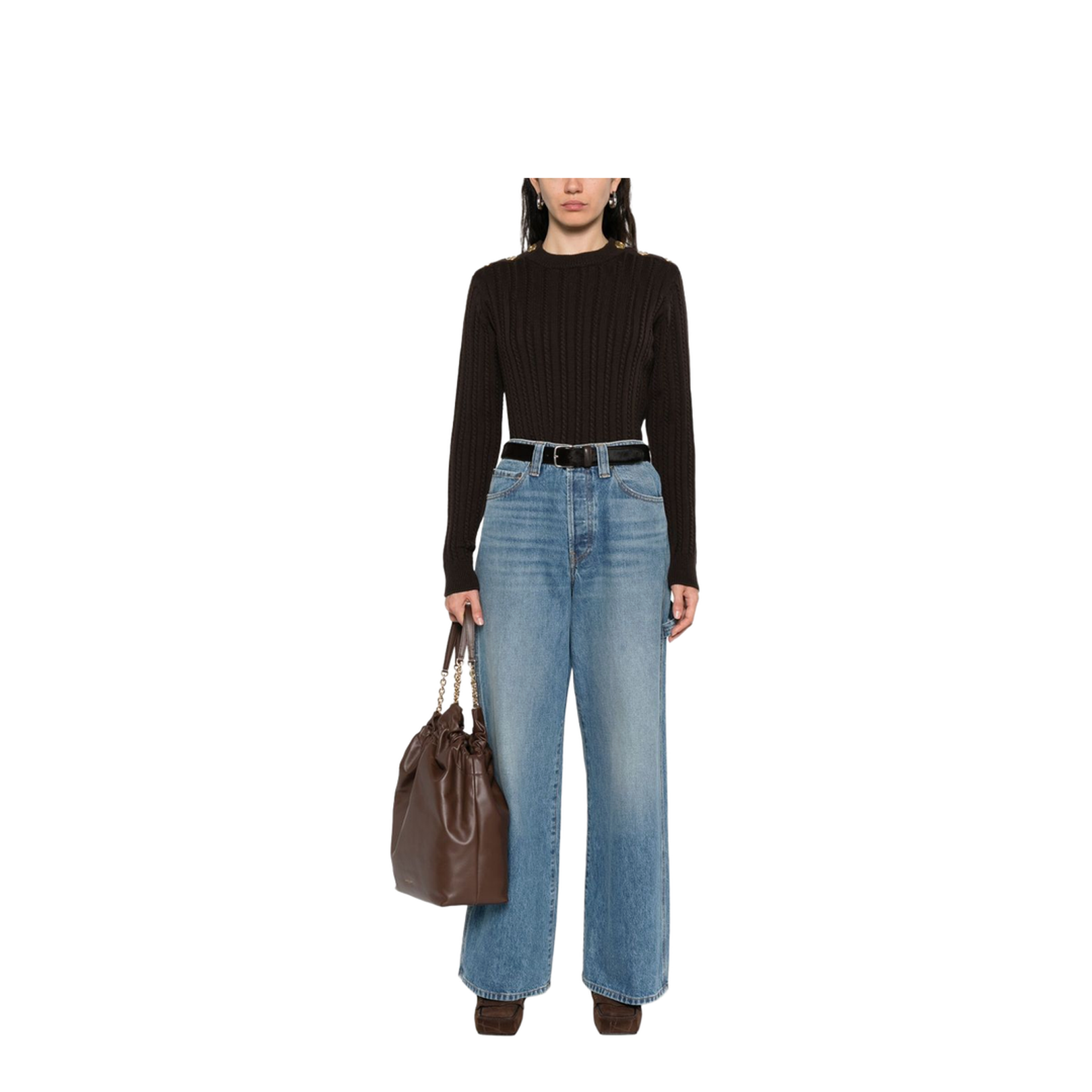 Coffee Brown Crew Neck Long Sleeve Sweater