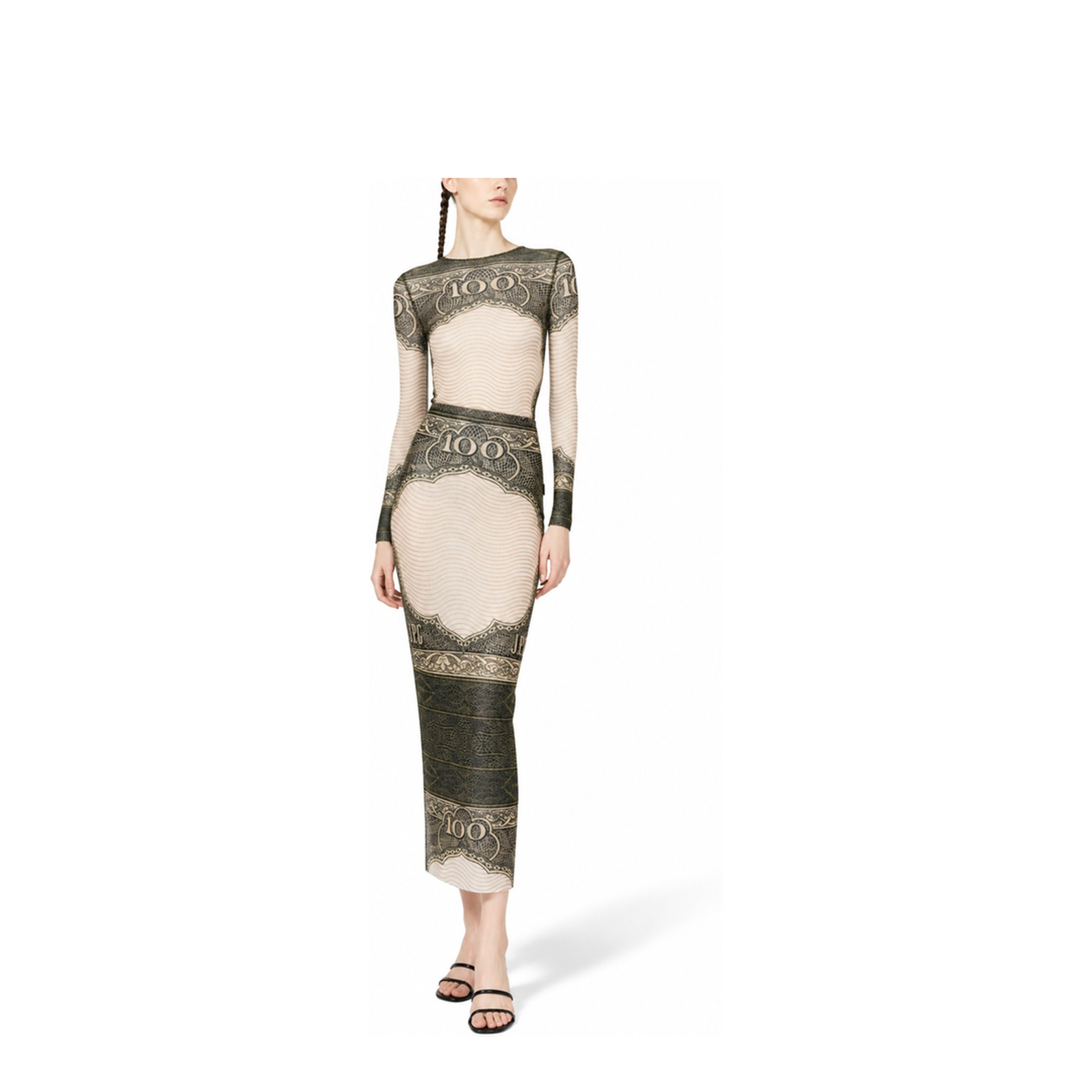 Long Skirt with Cartouche Print