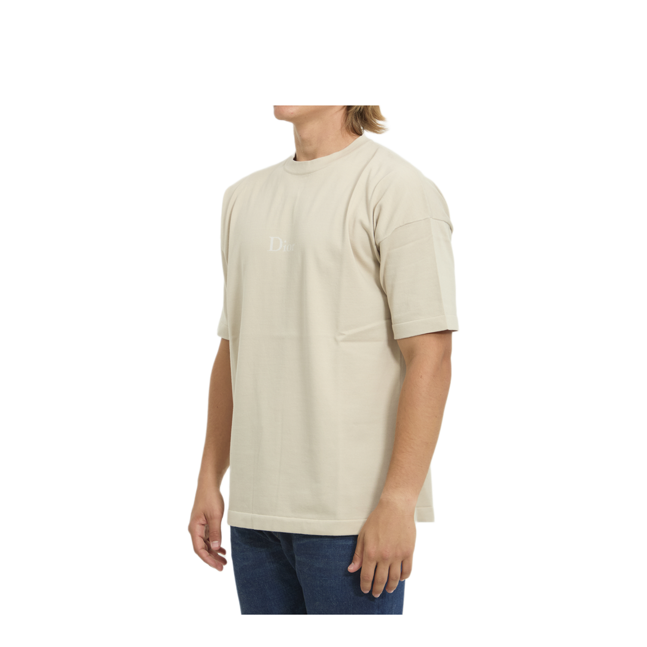 MAYFEYR - Dior - Beige Cotton Jersey T Shirt With Signature - 693M604A7031180