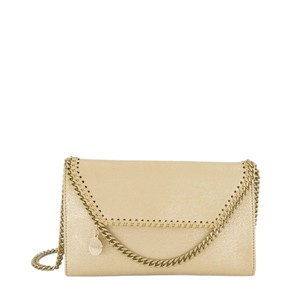 Falabella Polyester Wallet On Chain - Gold