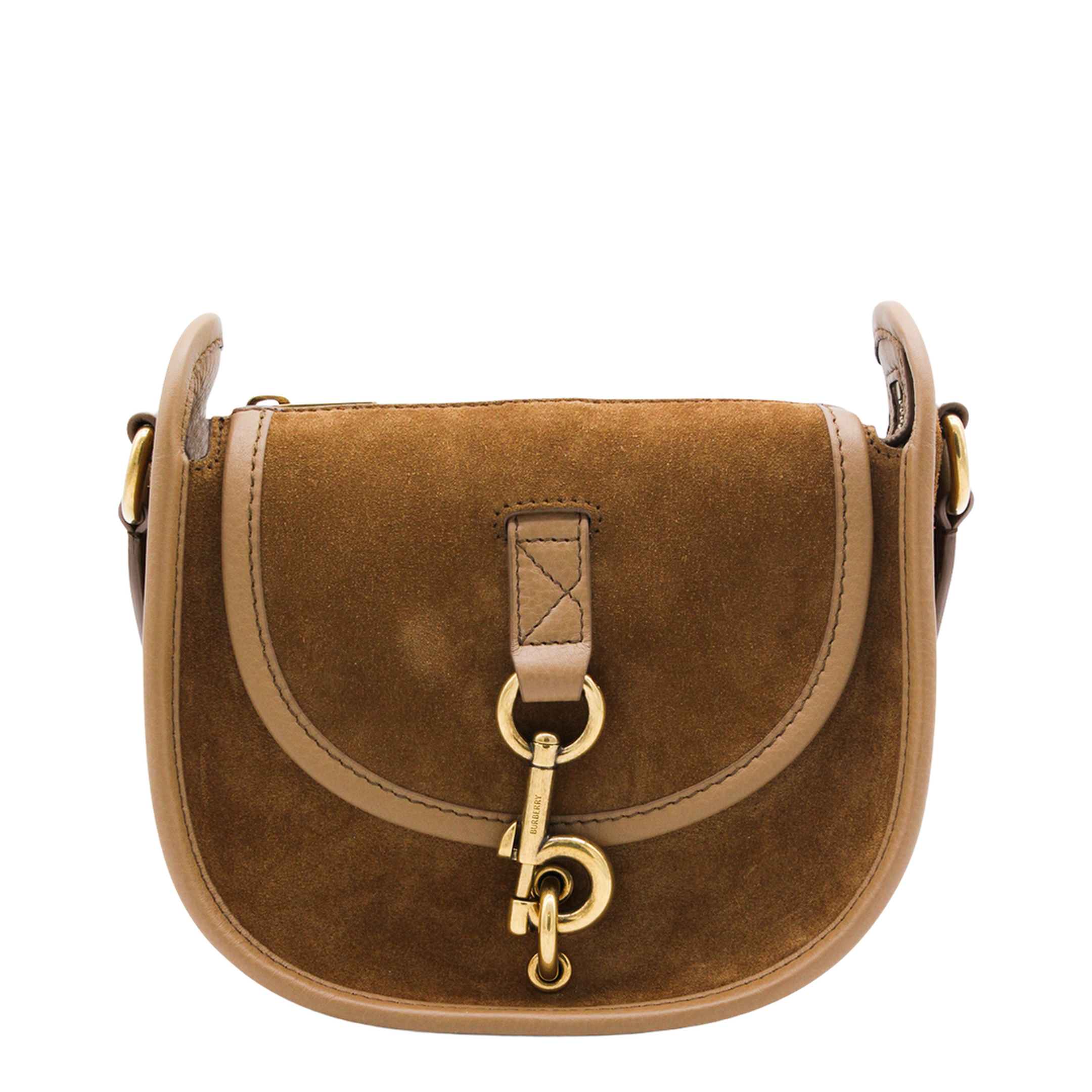 Mini B Clip Suede Messenger Bag - Hazel Brown