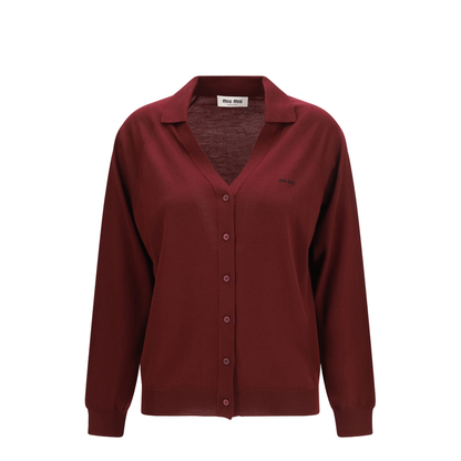 MAYFEYR - Miu Miu - Virgin Wool Cardigan With A Collar - MMF02ZSOOO16WJ