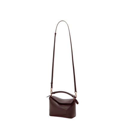 Black Puzzle Edge Mini Leather Handbag